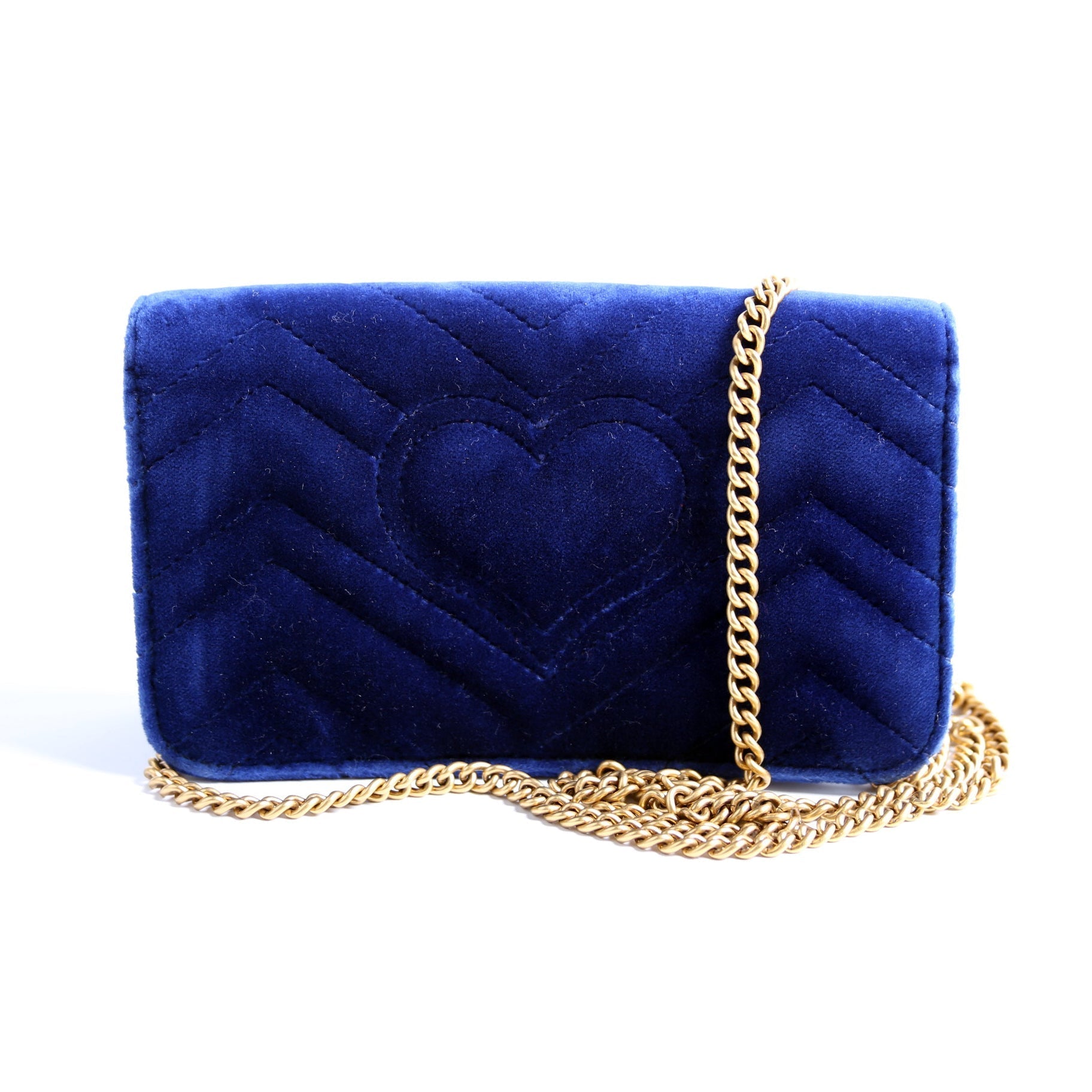 Gucci GG Marmont Velvet Blue Mini Travel Bag