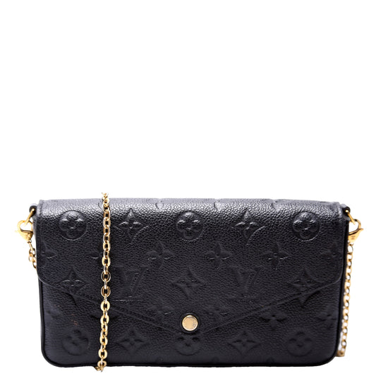 Louis Vuitton Pochette Felicie Empreinte Black Clutch Bag Black 2