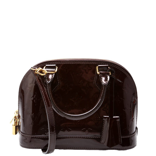 Louis Vuitton Alma BB Burgundy Vernis Handbag
