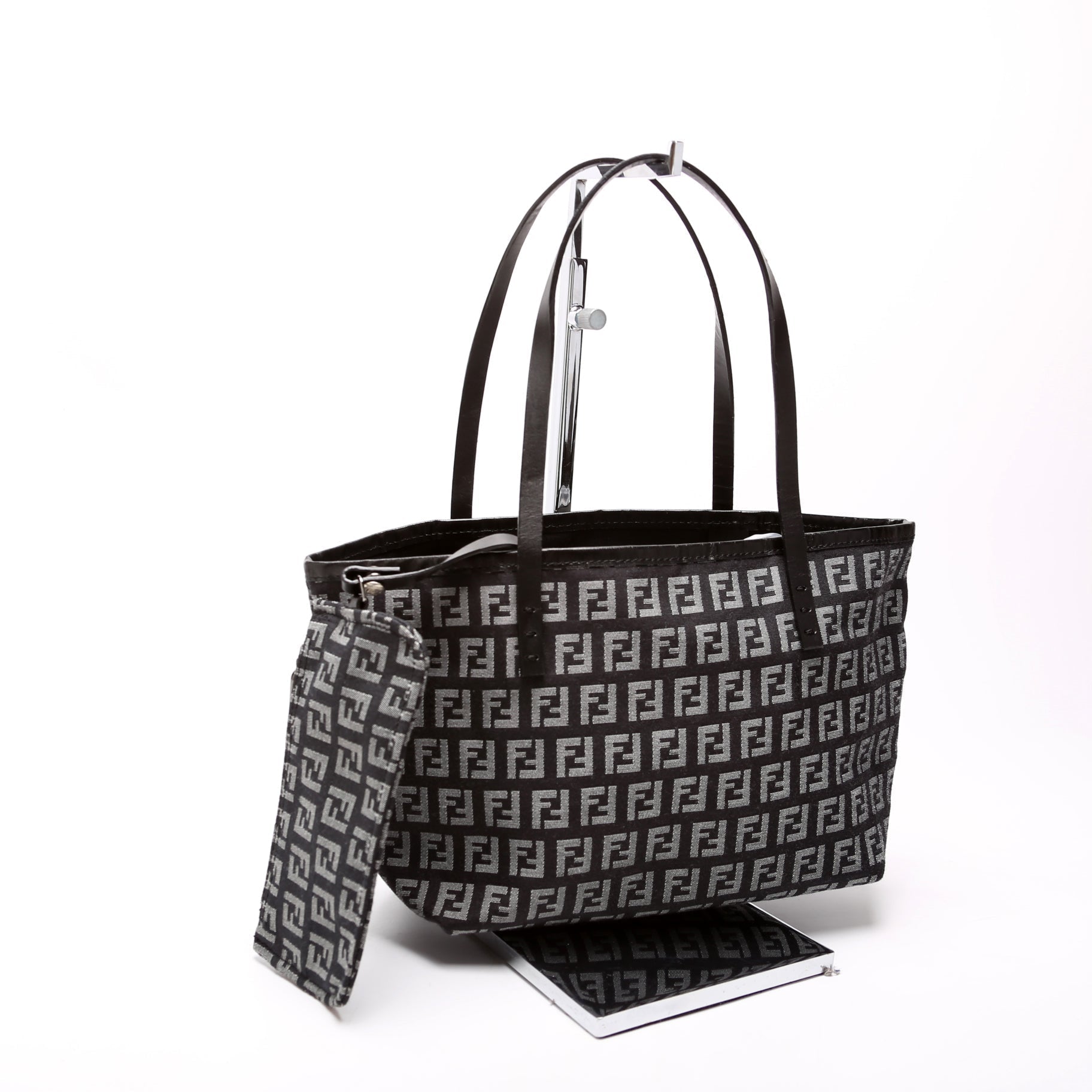 Fendi 8Bh056 Ff Zucchino Tote Bag Canvas Mini