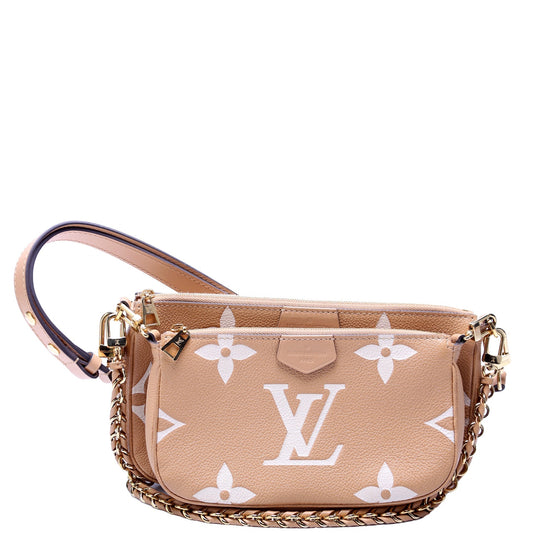 Louis Vuitton Multi Pochette Bicolor Tan Empreinte Clutch Bag