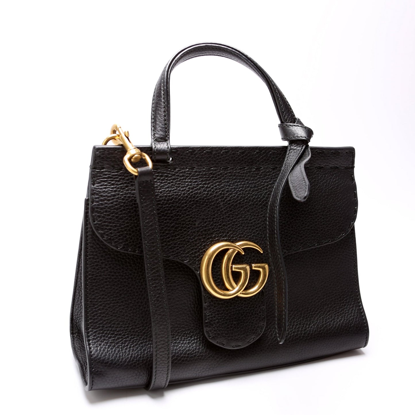 Gucci Marmont Black Mini Top Handle Travel Bag