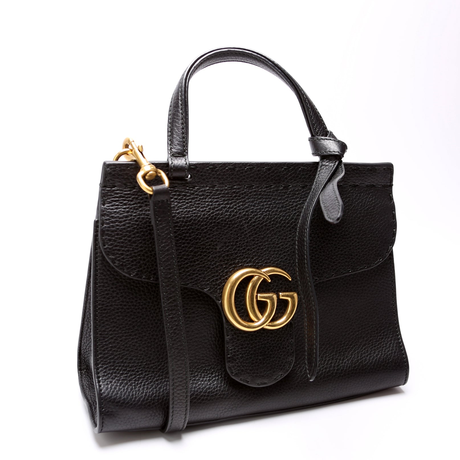 Gucci Marmont Black Mini Top Handle Travel Bag