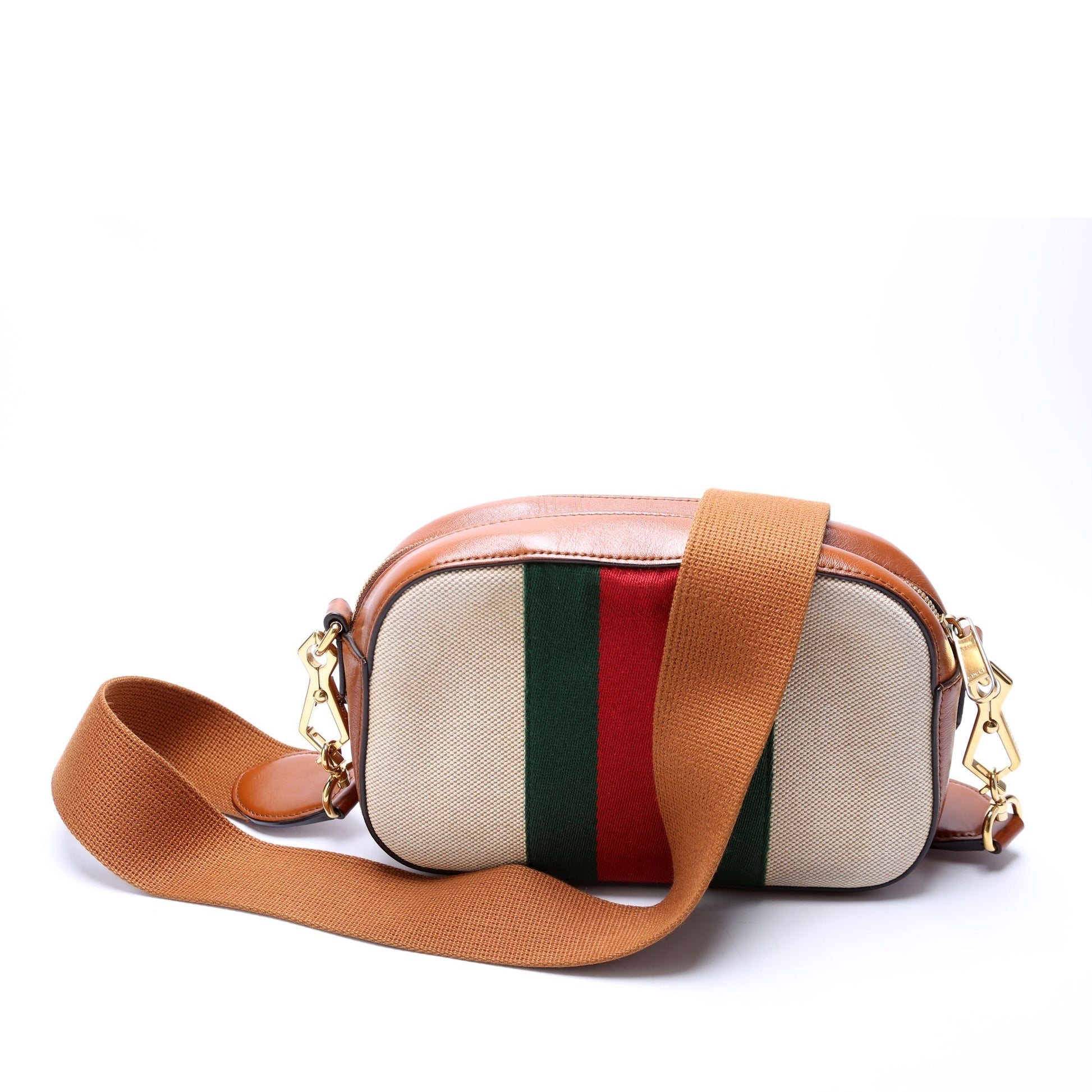 Gucci Web Canvas Brown Travel Bag