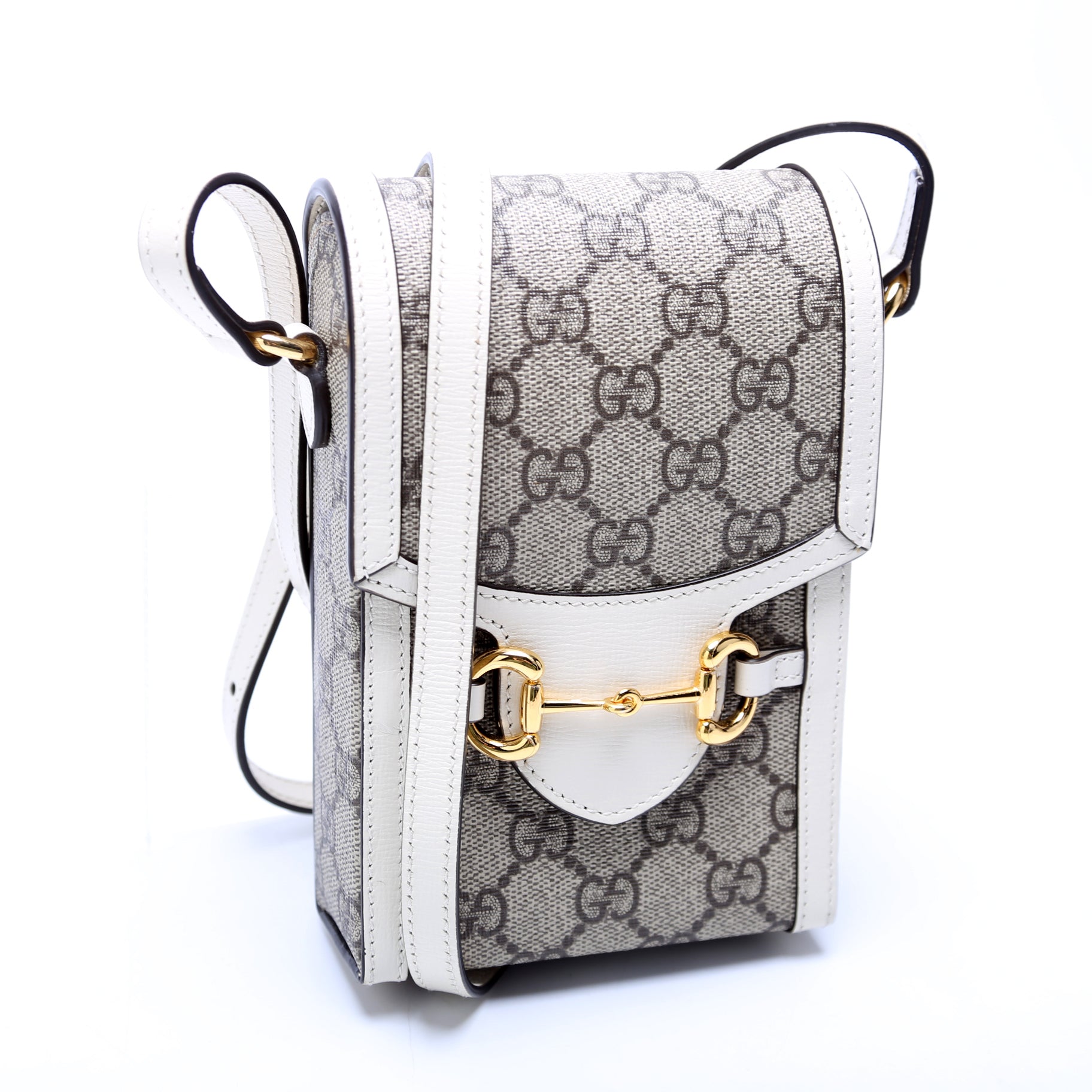 Gucci Horsebot GG Supreme White Mini Travel Bag