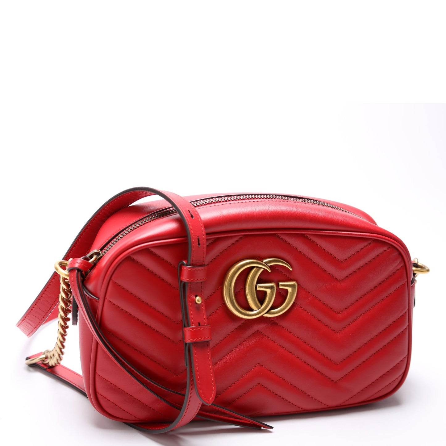 Gucci Marmont Camera Leather Red Small Handbag