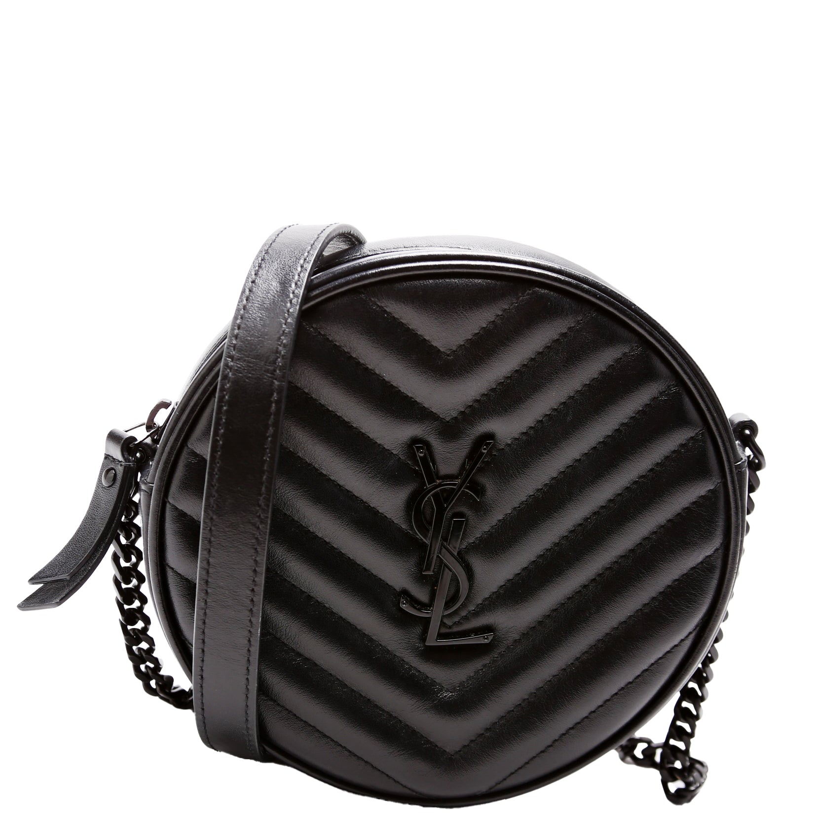 YSL Saint Laurent Grain De Round Camera Bag Black Travel Bag Camera Bag Black
