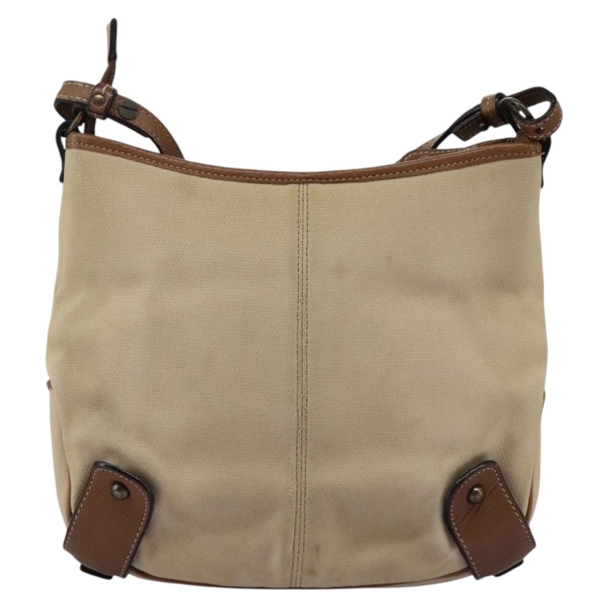 Burberry Shoulder Bag Canvas Beige
