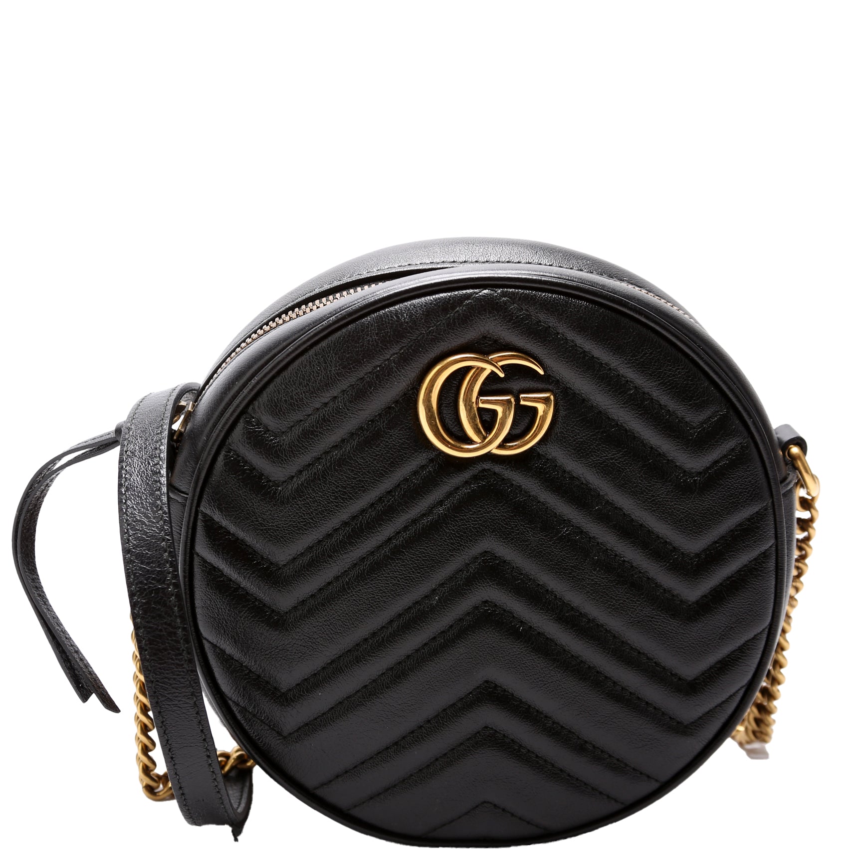 Gucci Marmont Round Black Mini Travel Bag Black 1