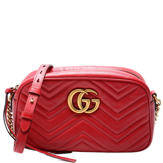 Gucci Marmont Camera Leather Red Small Travel Bag