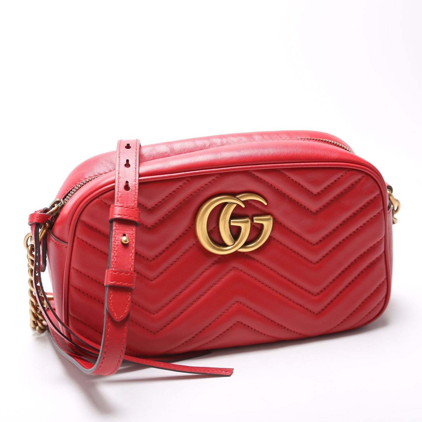 Gucci Marmont Camera Leather Red Small Travel Bag