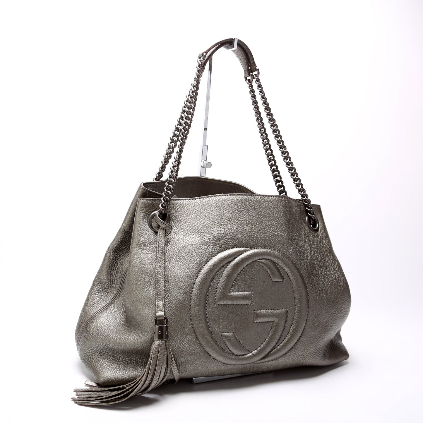 Gucci Soho Leather Grey Medium Shoulder Bag