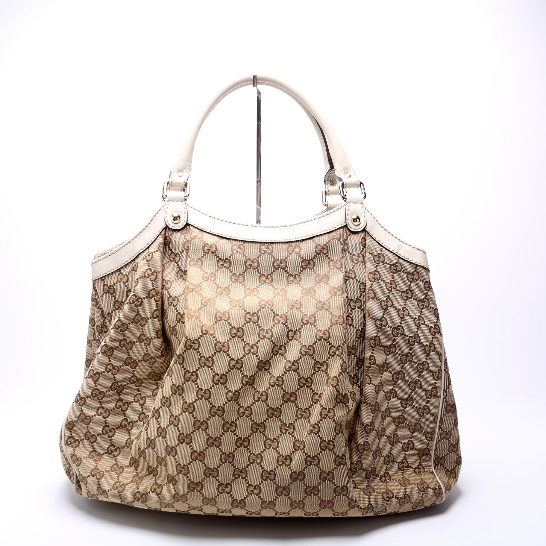 Gucci Sukey GG Canvas White Large Travel Bag