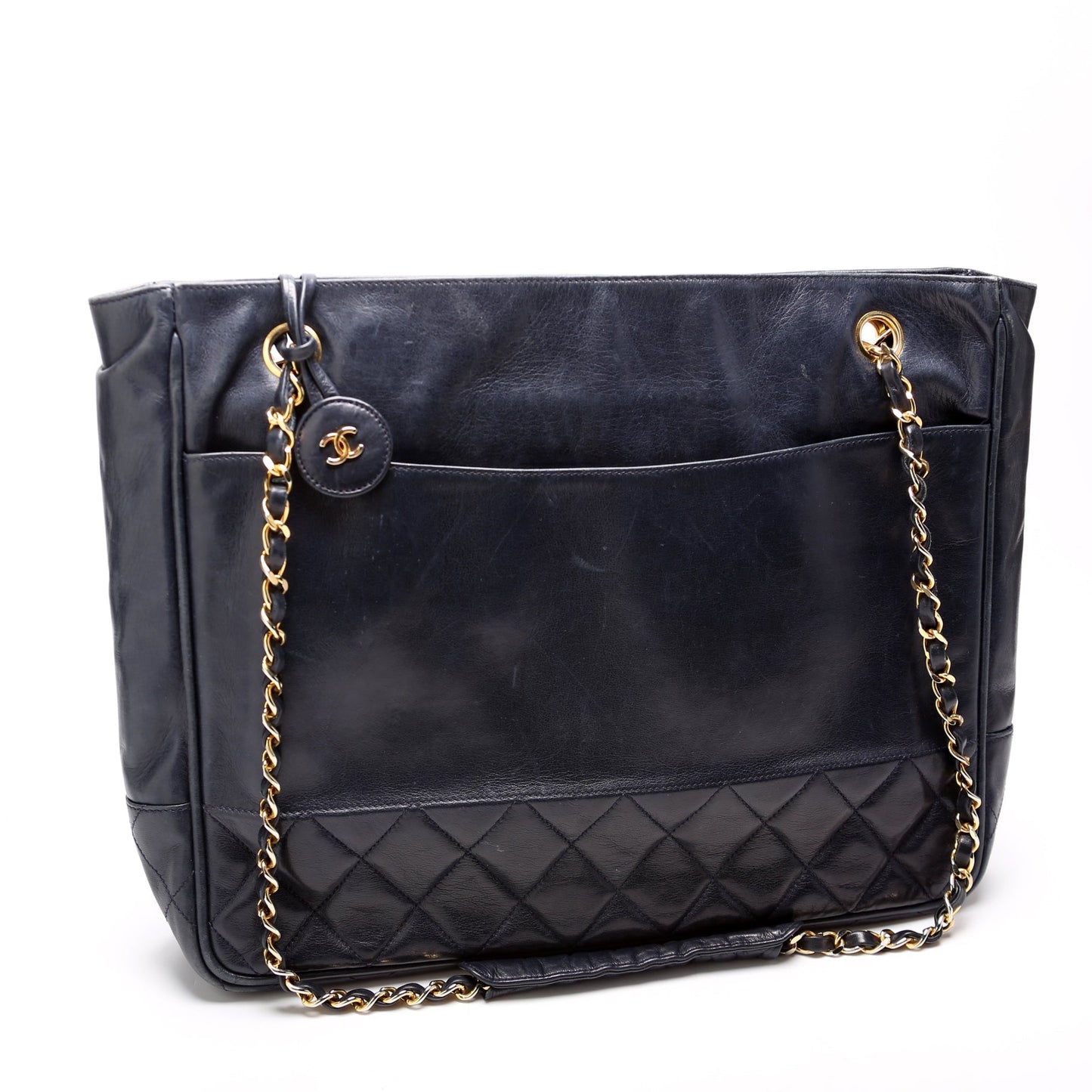 Chanel Lambskin Navy Shoulder Bag Lambskin Navy