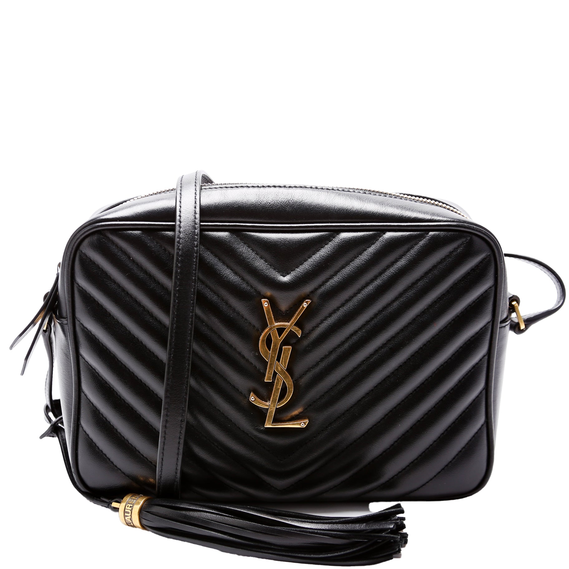 YSL Saint Laurent Lou Camera Bag Quilted Black Travel Bag 612544 Black 1