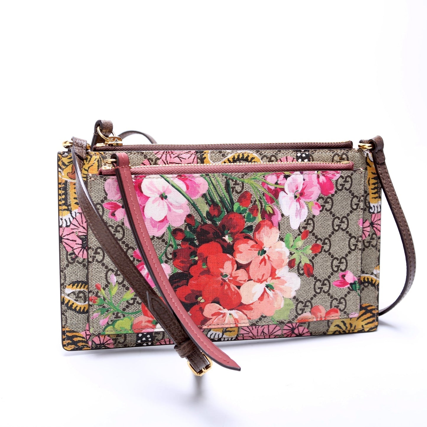 Gucci Supreme Blooms Bengal Double Zip Shoulder Multicolor Shoulder Bag