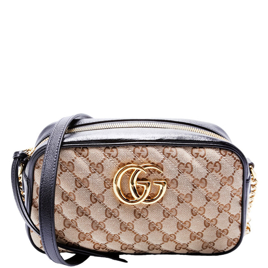 Gucci Marmont Camera Canvas Black Small Travel Bag