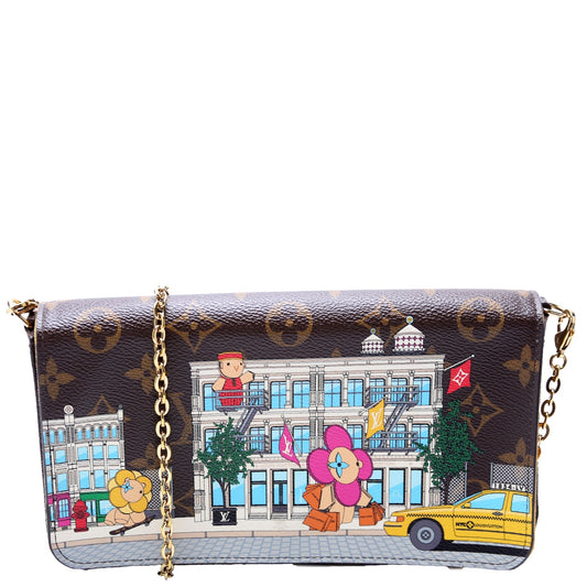 Louis Vuitton Pochette Felicie Christmas Animation Monogram Multicolor Clutch Bag