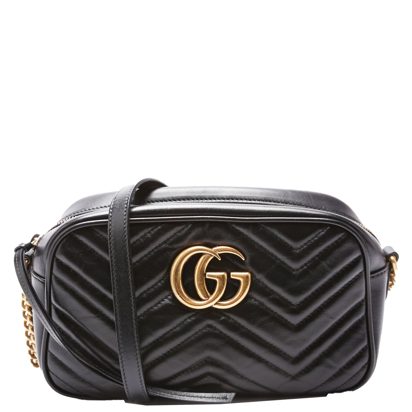 Gucci Marmont Camera Leather Black Small Travel Bag
