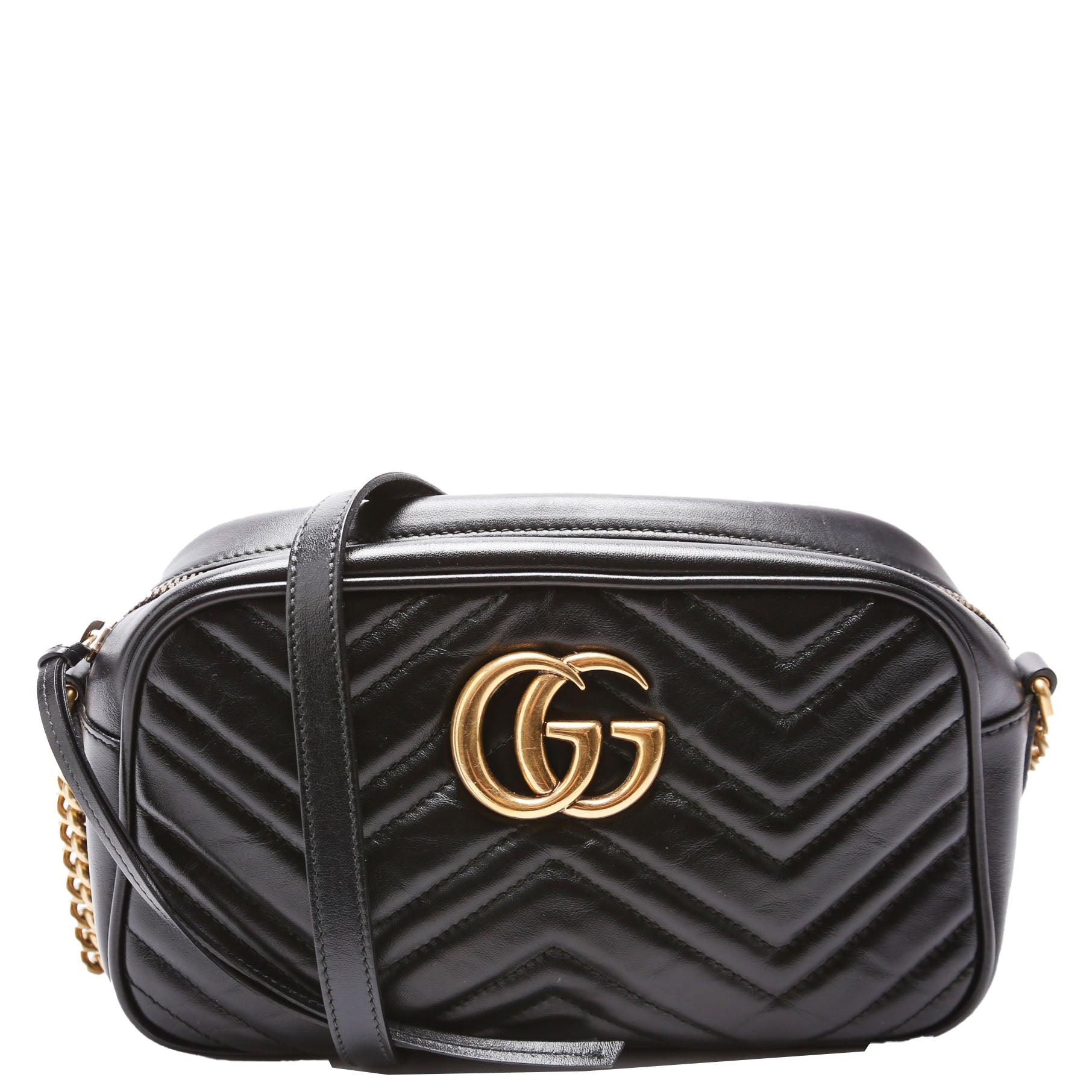 Gucci Marmont Camera Leather Black Small Travel Bag