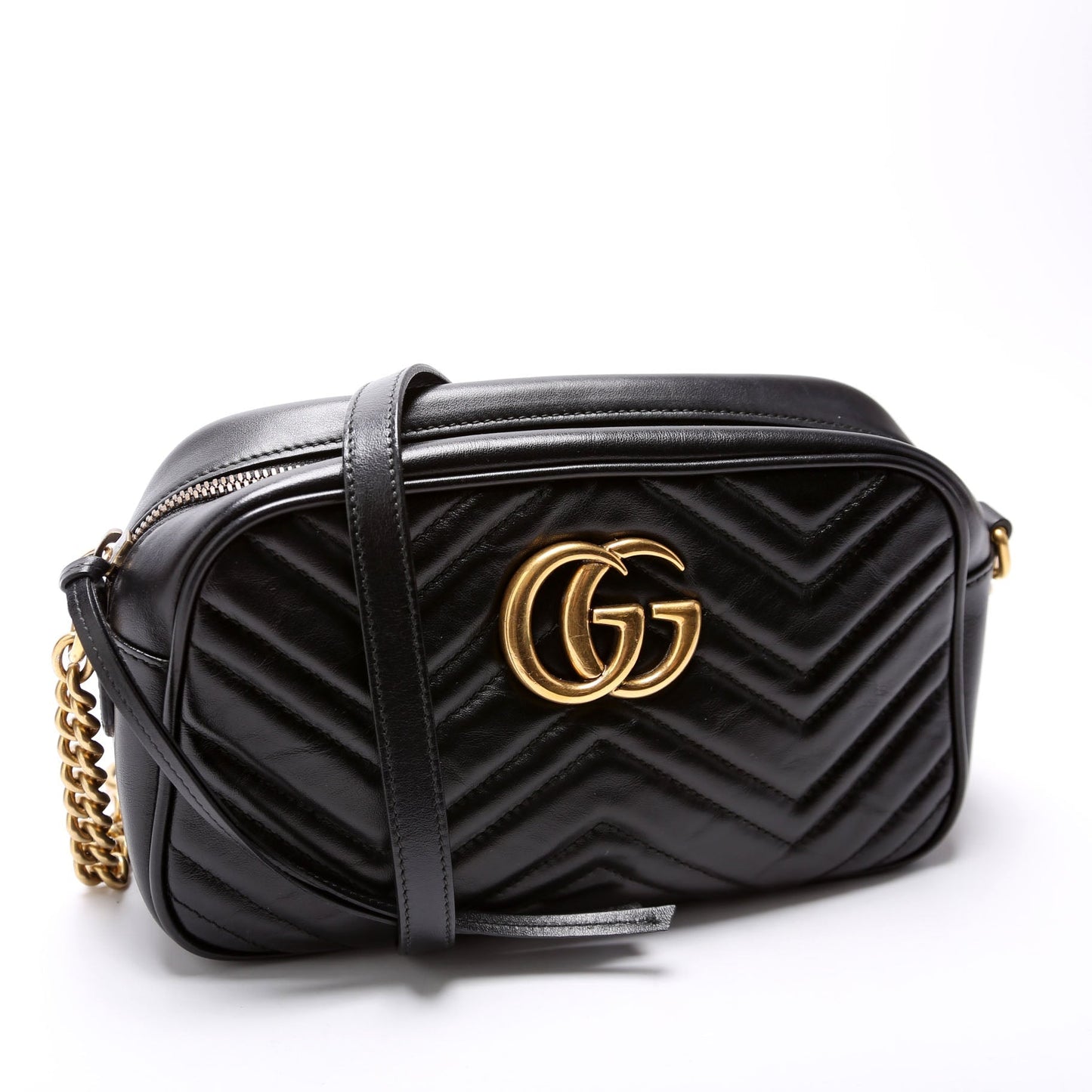 Gucci Marmont Camera Leather Black Small Travel Bag