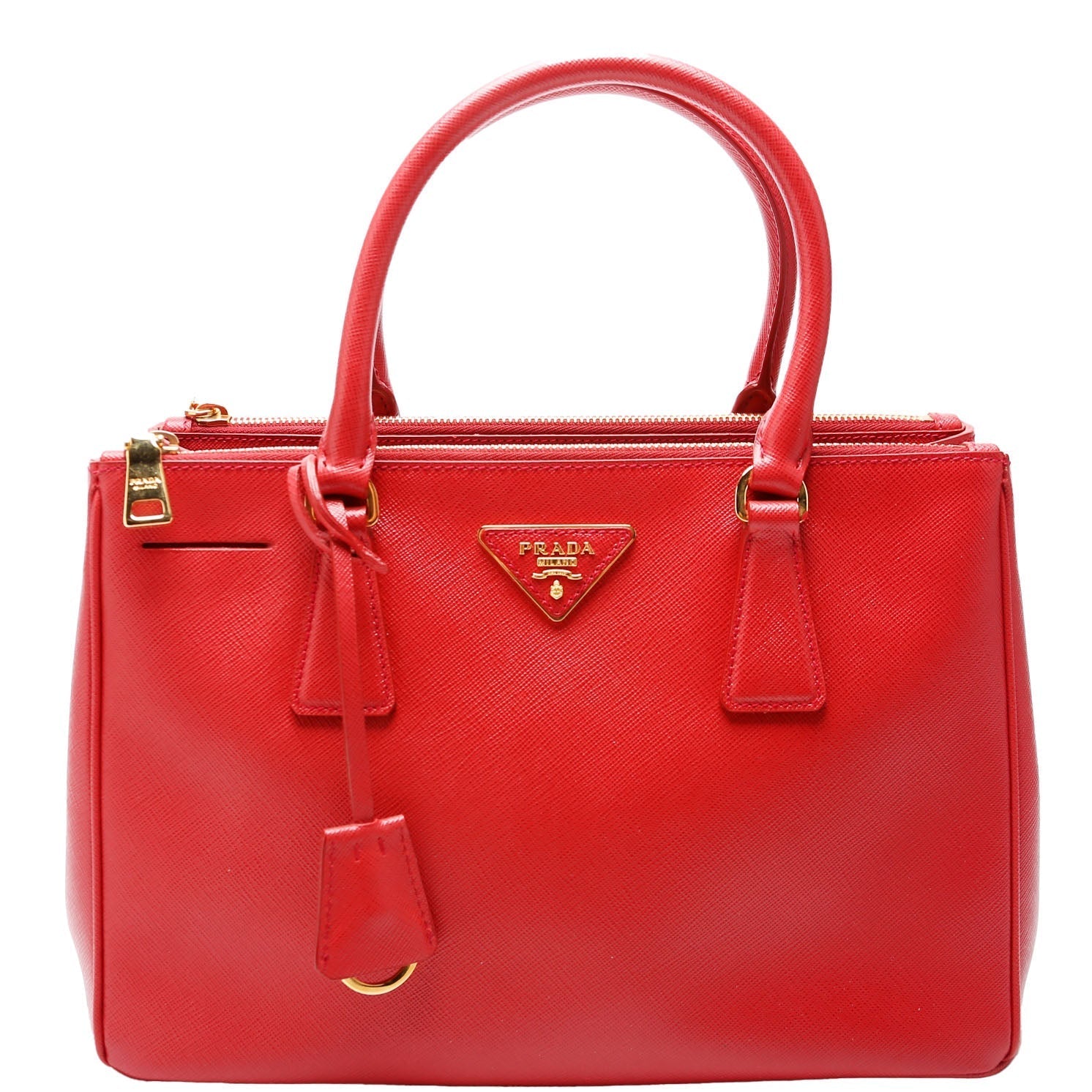 Prada Saffiano Galleria Bag Red Medium Travel Bag