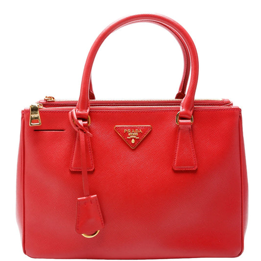 Prada Saffiano Galleria Bag Red Medium Travel Bag