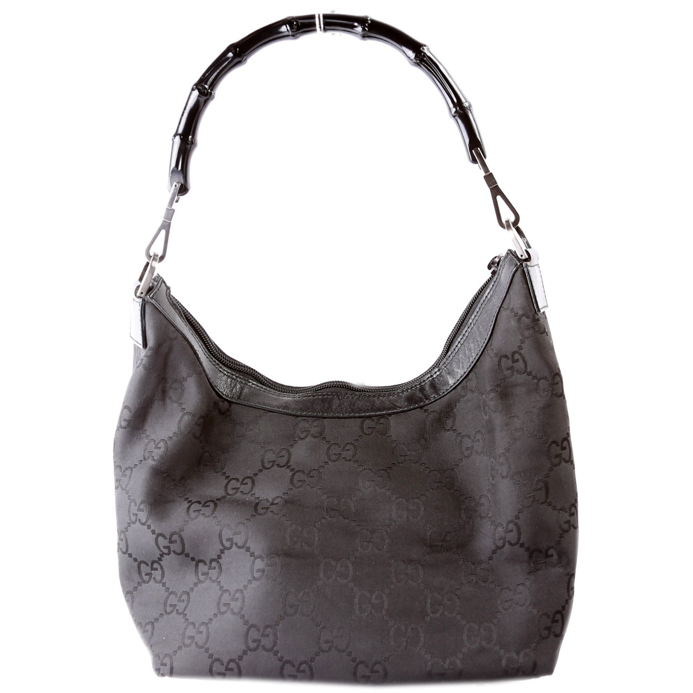 Gucci 000- GG Bamboo Nylon Black Shoulder Bag