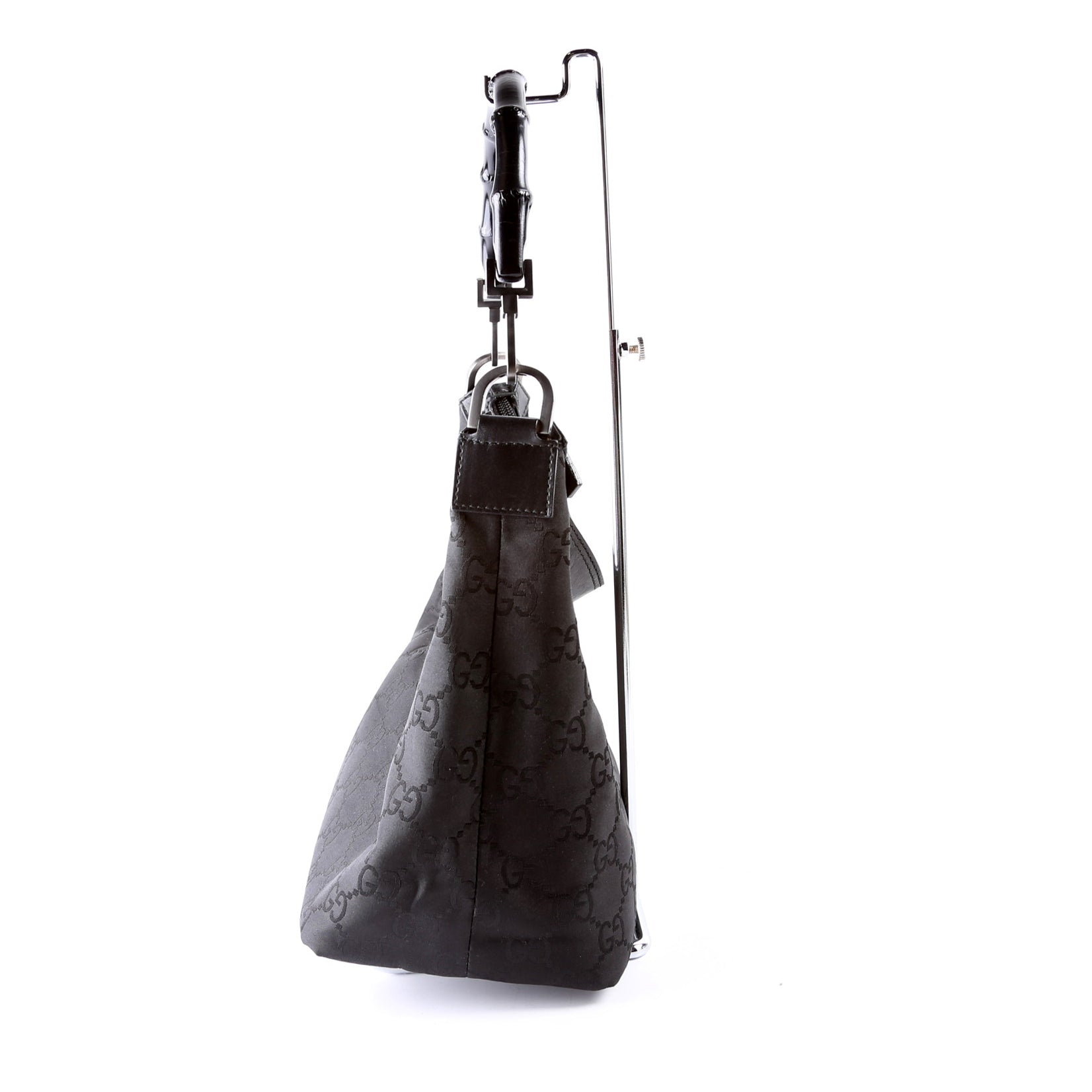 Gucci 000- GG Bamboo Nylon Black Shoulder Bag