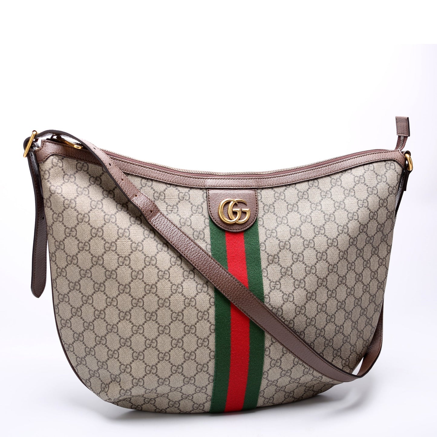 Gucci Ophidia GG Supreme Half Moon Large Shoulder Bag Hobo Large
