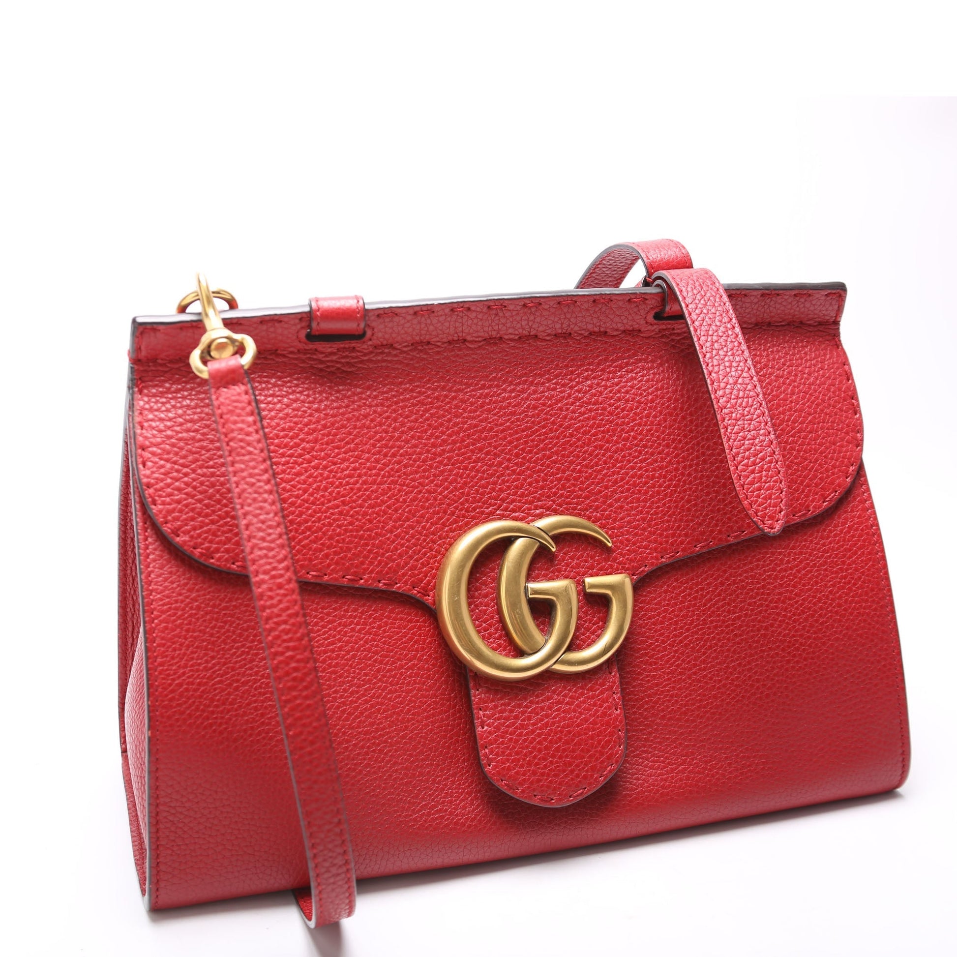 Gucci Marmont Red Small Top Handle Travel Bag