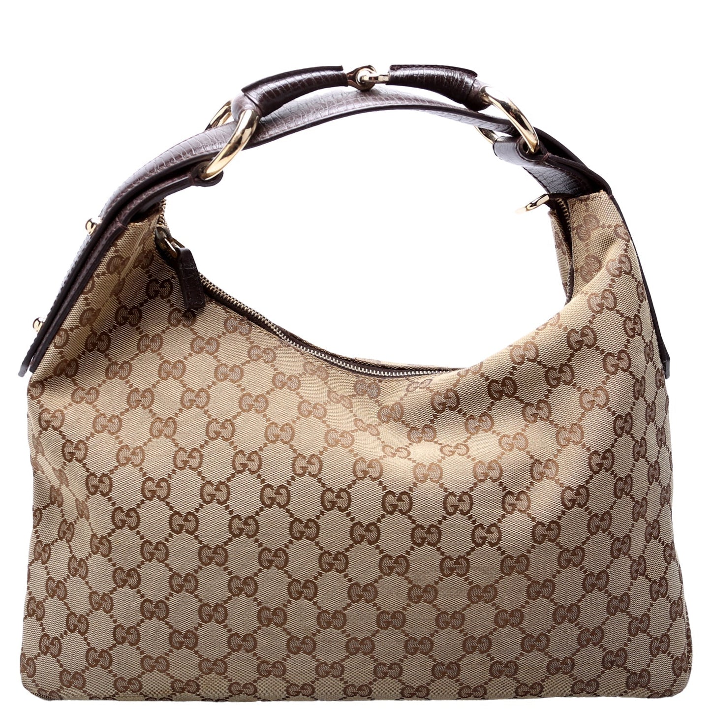Gucci Horsebit GG Canvas Shoulder Bag Hobo 3