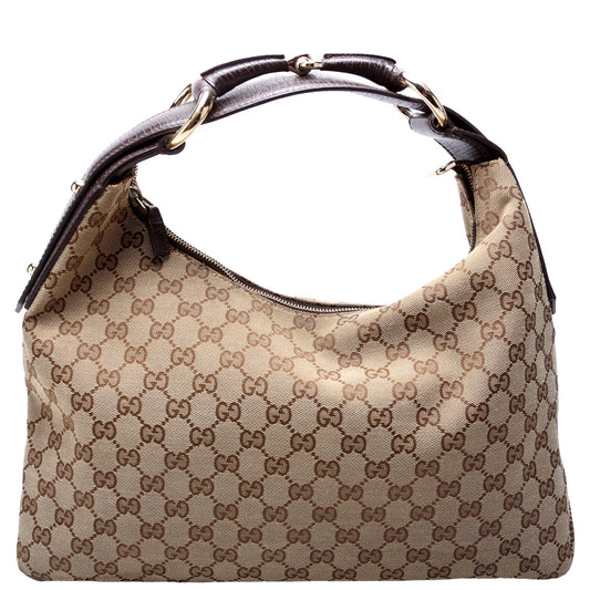 Gucci Horsebit GG Canvas Shoulder Bag Hobo 3