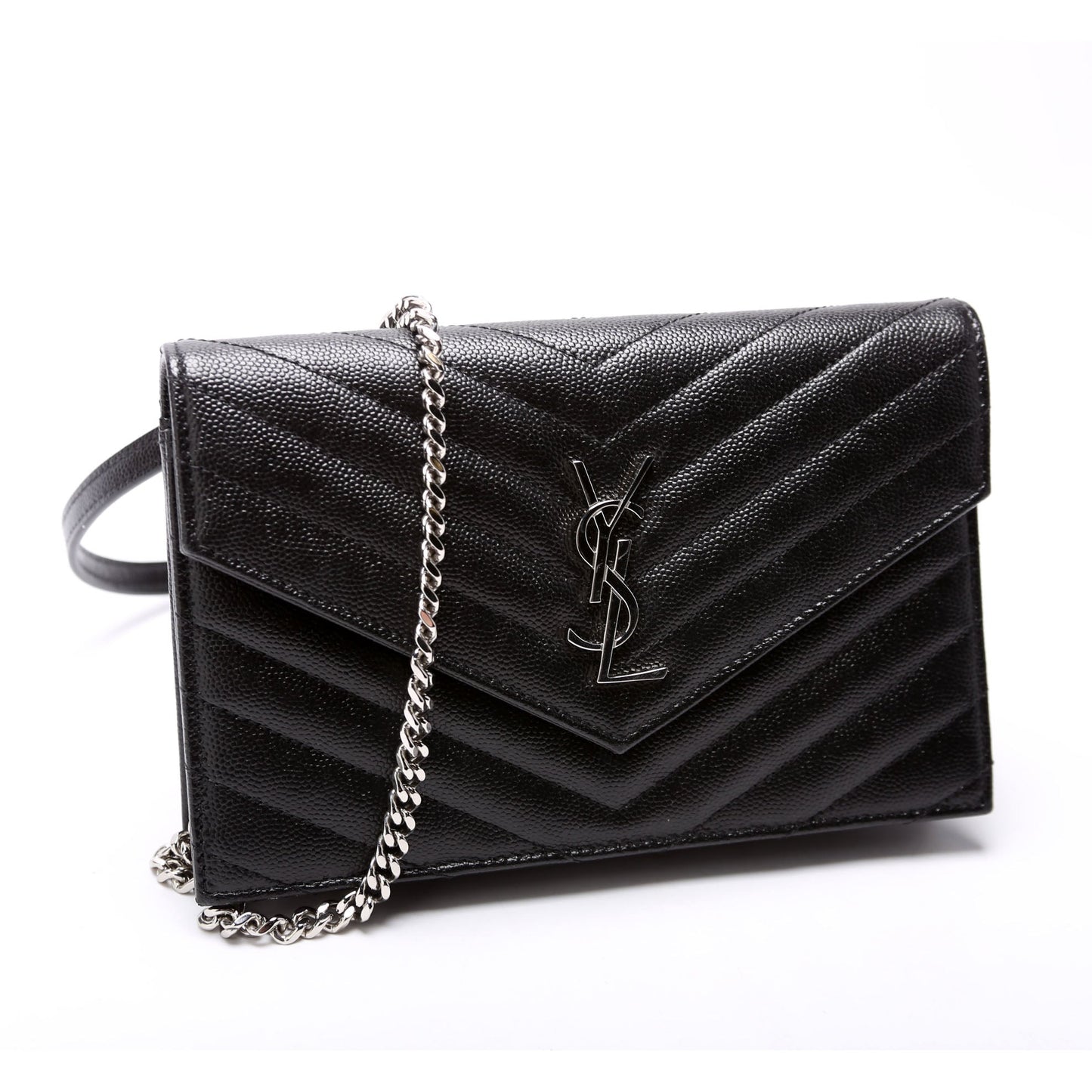 YSL Saint Laurent Saint Laurent Envelope Wallet Bag Black Chain Travel Bag