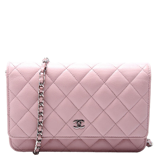 Chanel WOC Classic Quilted Caviar RFID Pink Clutch Bag