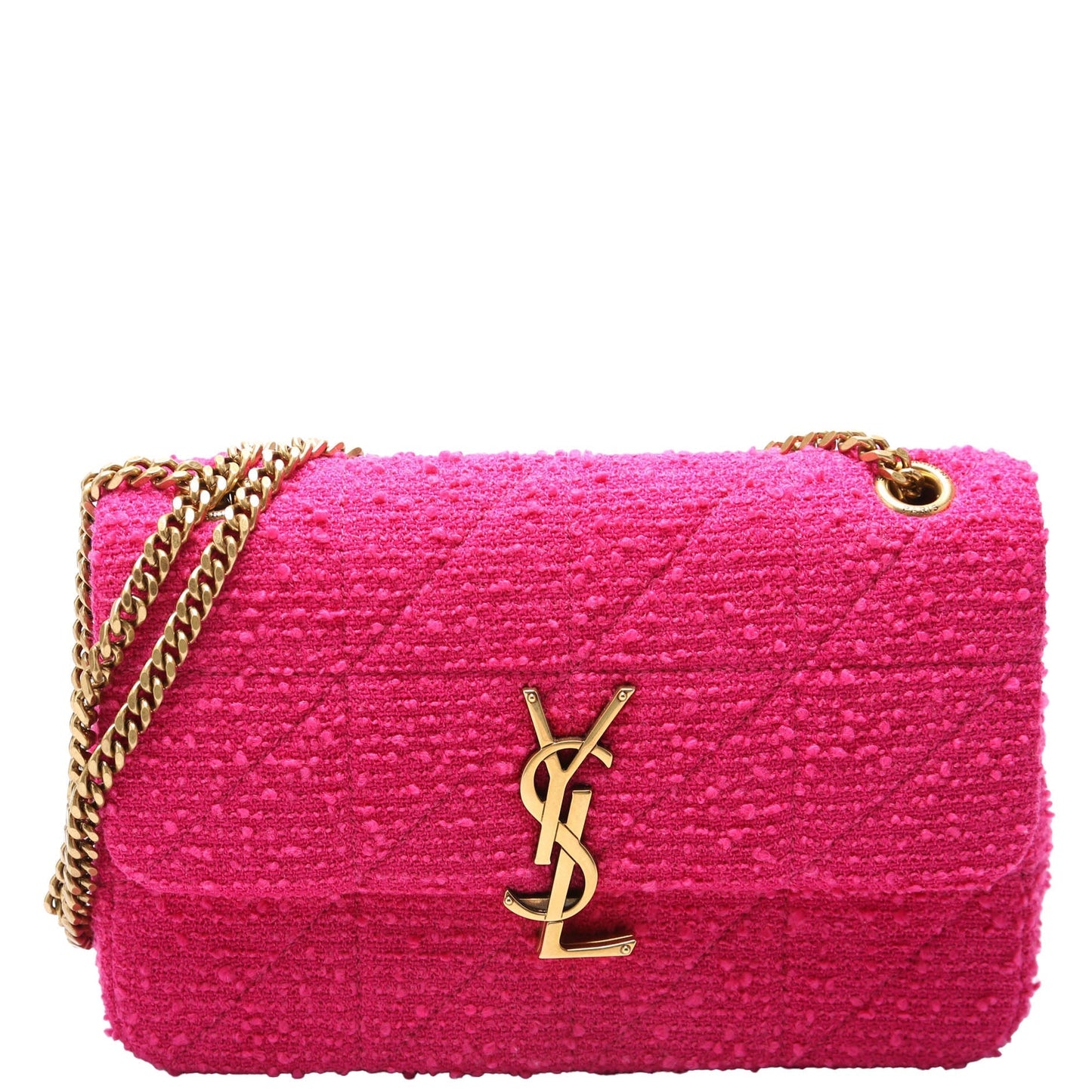 YSL Saint Laurent Saint Laurent Jamie Tweed Chain Bag Quilted Pink Travel Bag