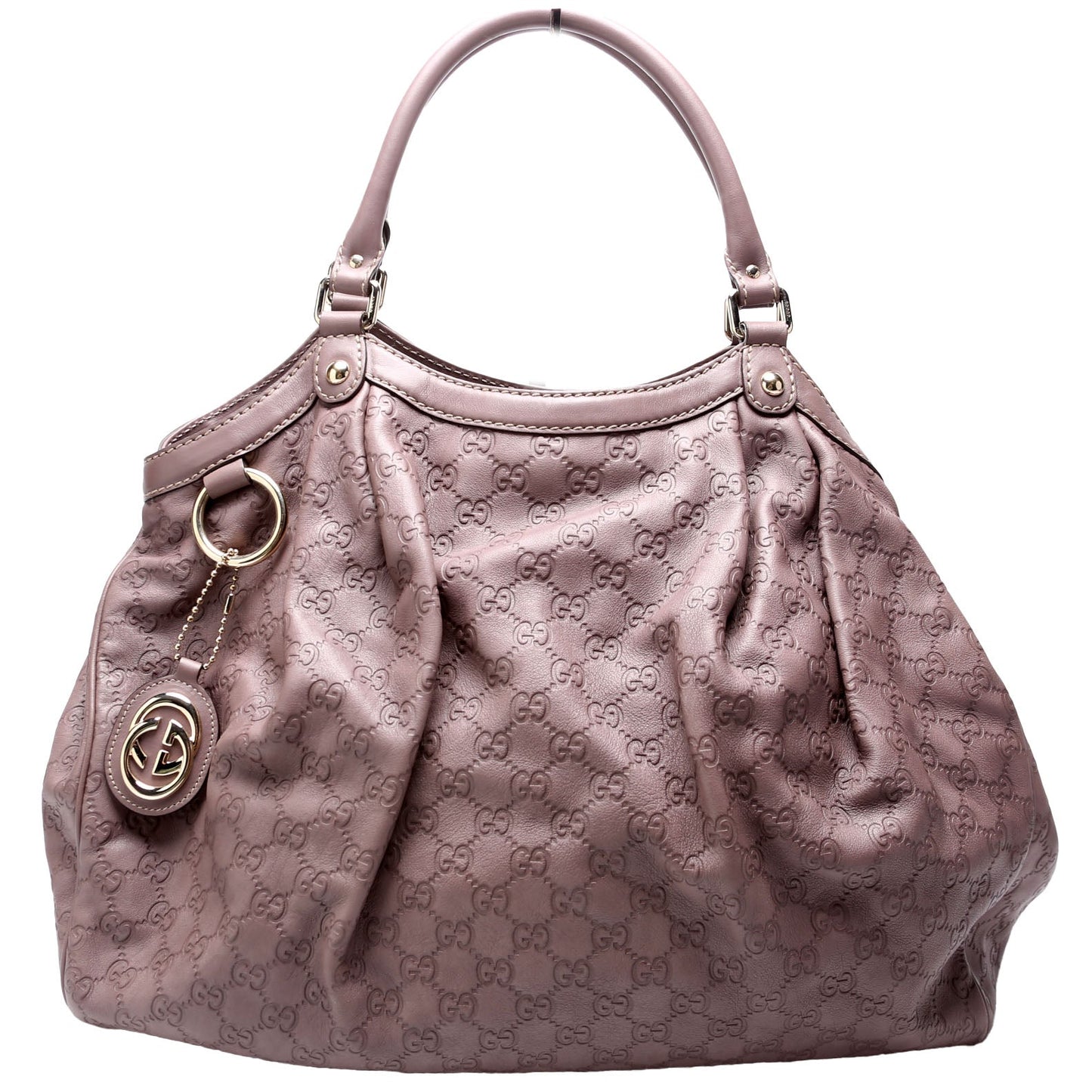 Gucci Sukey Mauve Leather Large Travel Bag
