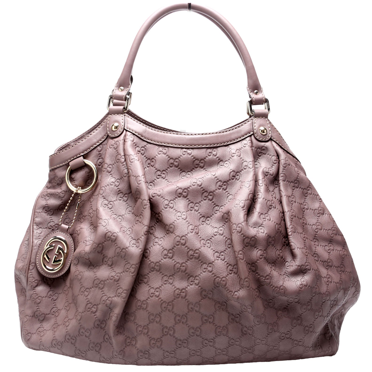 Gucci Sukey Mauve Leather Large Travel Bag