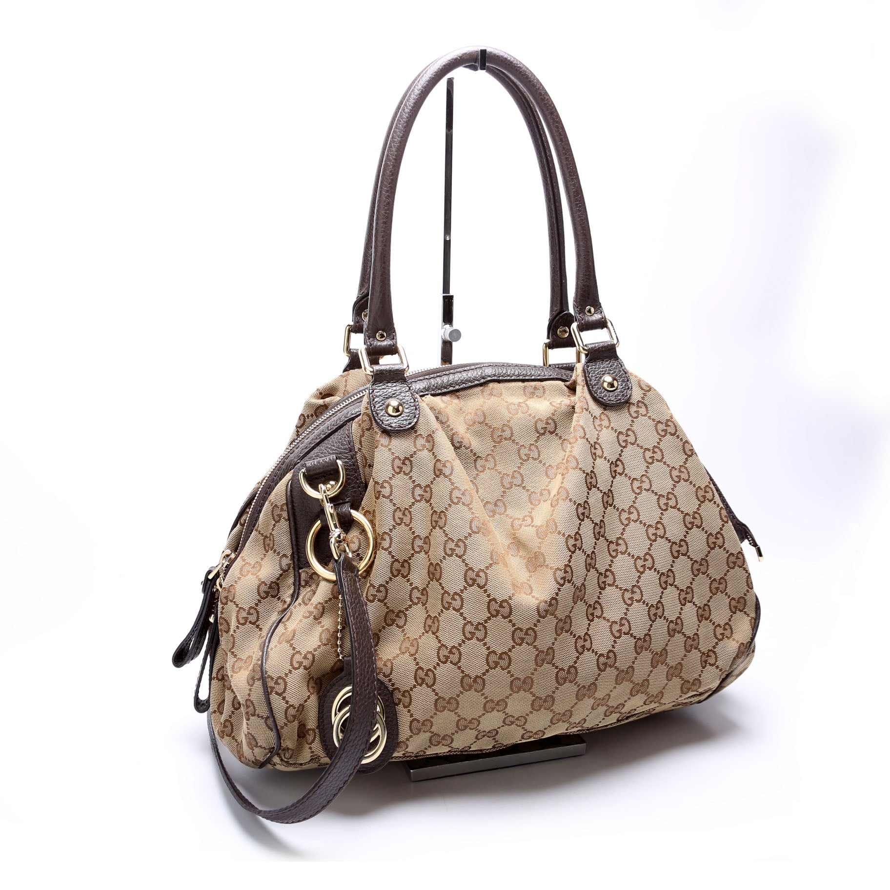 Gucci GG Sukey Boston Canvas Medium Travel Bag