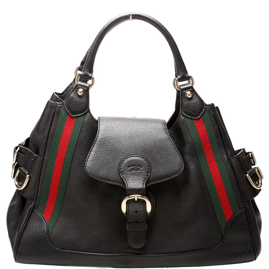 Gucci Web Heritage Leather Shoulder Bag