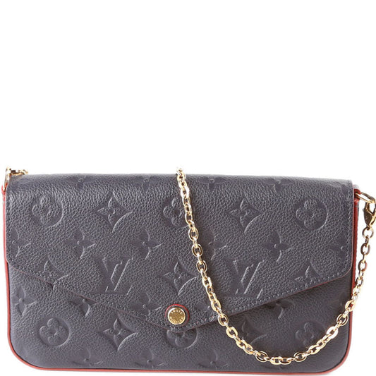 Louis Vuitton Pochette Felicie Navy Empreinte Clutch Bag Empreinte Navy