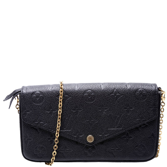 Louis Vuitton Pochette Felicie Empreinte Black Clutch Bag Black 4