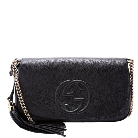Gucci Soho Black Medium Chain Crossbody Bag