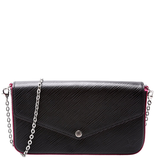 Louis Vuitton Pochette Felicie Epi Black Clutch Bag