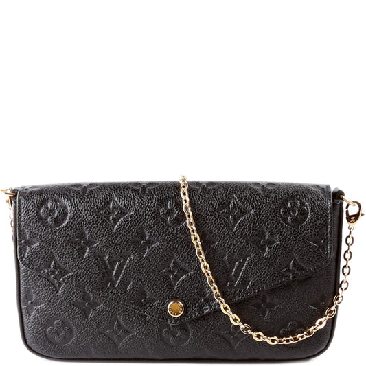 Louis Vuitton Pochette Felicie Empreinte Black Clutch Bag Black 5