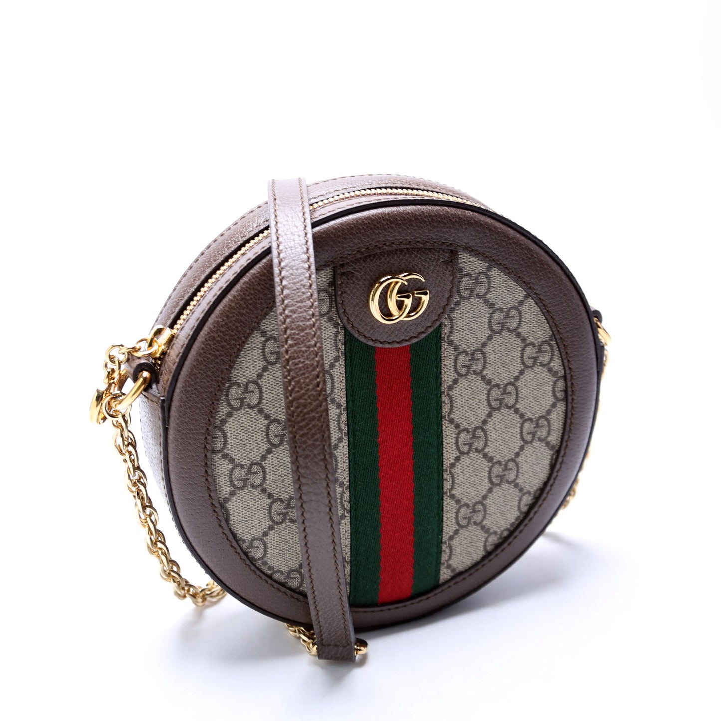 Gucci Ophidia GG Supreme Round Brown Small Crossbody Bag