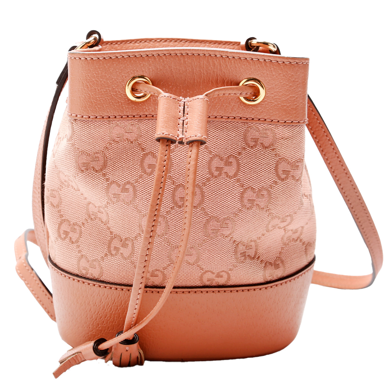 Gucci GG Ophidia Canvas Pink Mini Bucket Bag