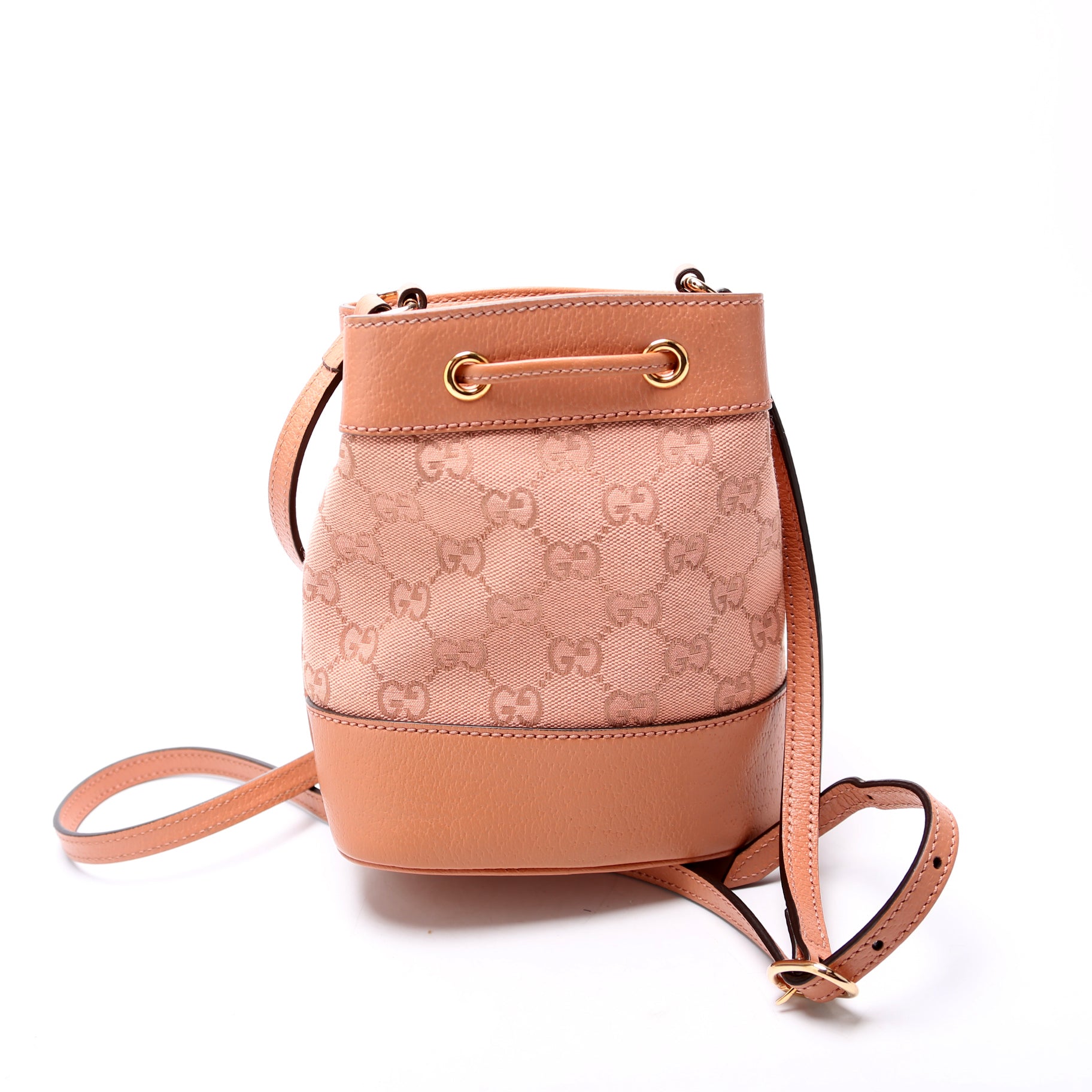 Gucci GG Ophidia Canvas Pink Mini Bucket Bag