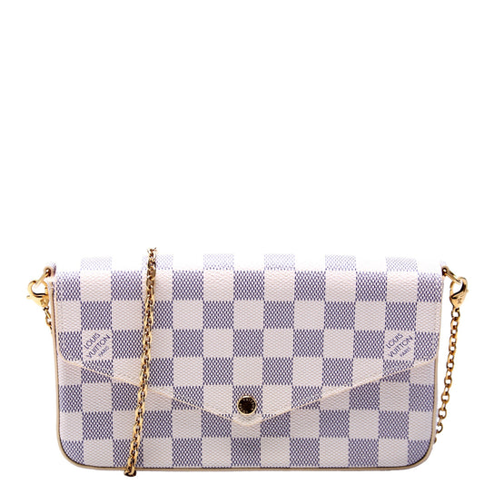 Louis Vuitton Pochette Felicie Azure Damier Pink Clutch Bag
