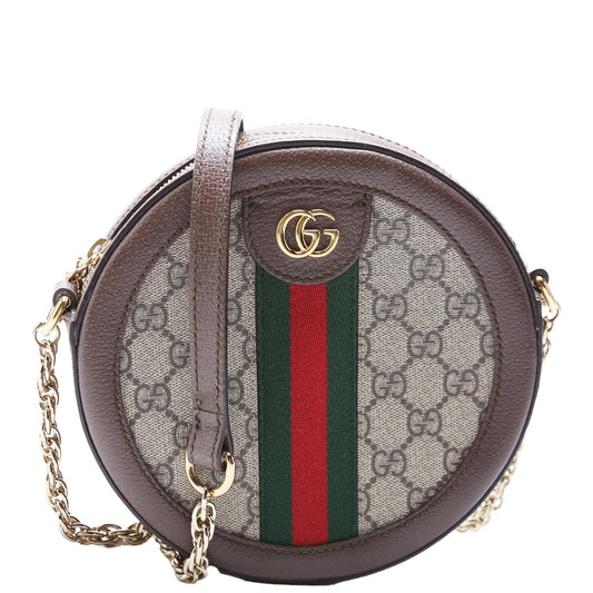 Gucci Ophidia GG Supreme Round Brown Small Crossbody Bag